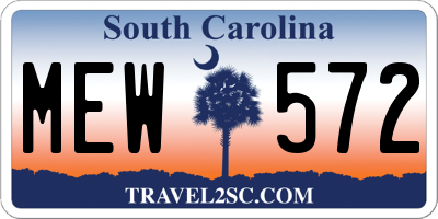 SC license plate MEW572