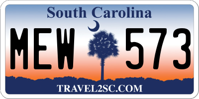 SC license plate MEW573