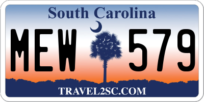 SC license plate MEW579