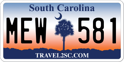 SC license plate MEW581