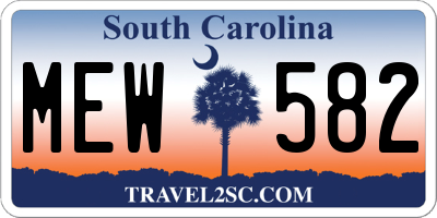 SC license plate MEW582