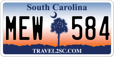SC license plate MEW584