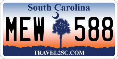 SC license plate MEW588