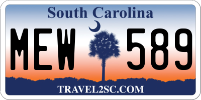SC license plate MEW589
