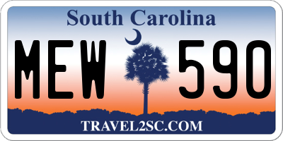 SC license plate MEW590