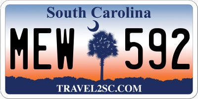 SC license plate MEW592