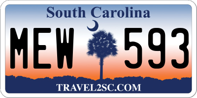 SC license plate MEW593