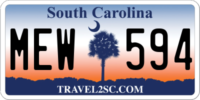 SC license plate MEW594