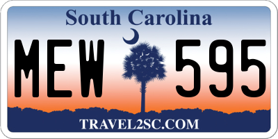 SC license plate MEW595