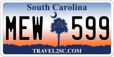 SC license plate MEW599