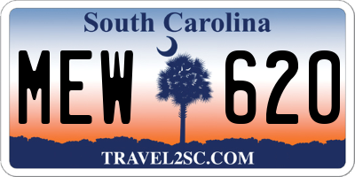 SC license plate MEW620