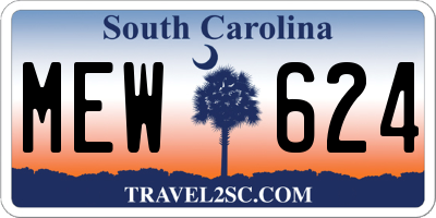 SC license plate MEW624