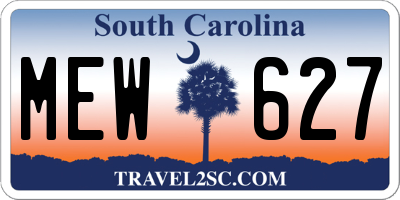 SC license plate MEW627