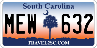 SC license plate MEW632