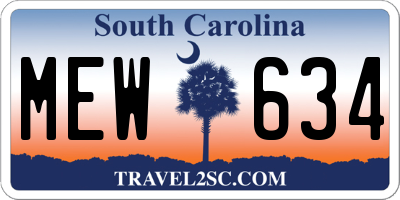 SC license plate MEW634