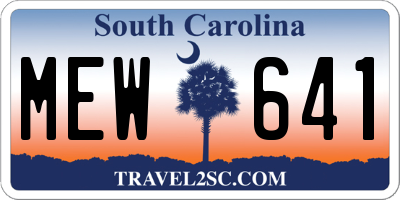 SC license plate MEW641