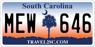 SC license plate MEW646