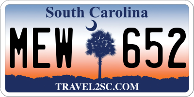 SC license plate MEW652