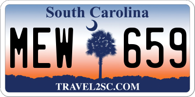 SC license plate MEW659