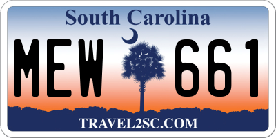 SC license plate MEW661