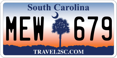 SC license plate MEW679