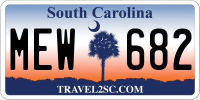 SC license plate MEW682