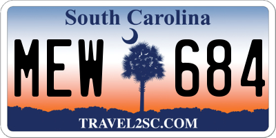 SC license plate MEW684
