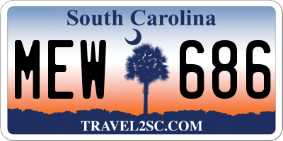 SC license plate MEW686