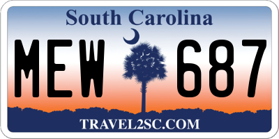 SC license plate MEW687