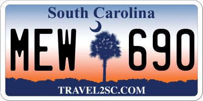 SC license plate MEW690