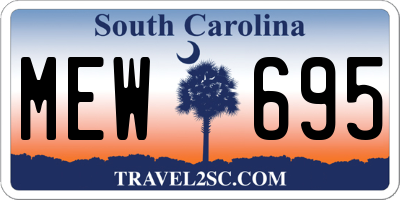 SC license plate MEW695