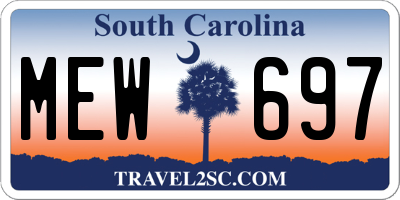 SC license plate MEW697