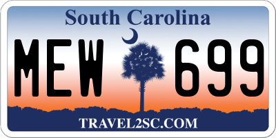 SC license plate MEW699