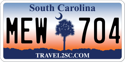 SC license plate MEW704