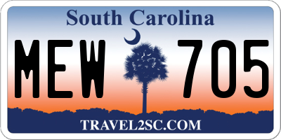 SC license plate MEW705