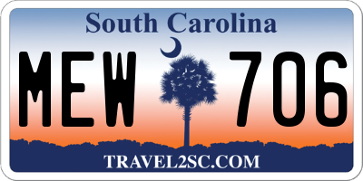 SC license plate MEW706