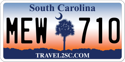 SC license plate MEW710