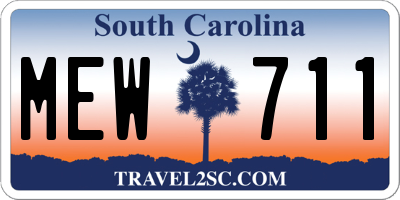SC license plate MEW711