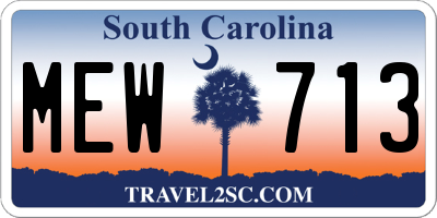 SC license plate MEW713