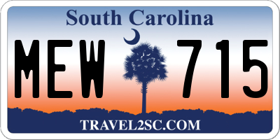 SC license plate MEW715