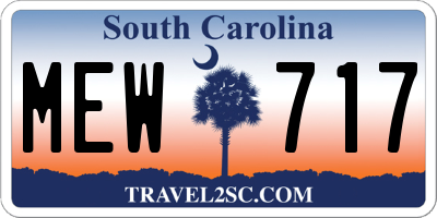 SC license plate MEW717