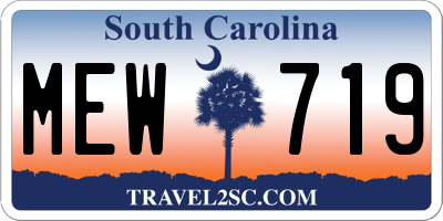 SC license plate MEW719