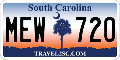 SC license plate MEW720