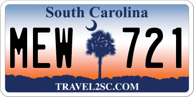 SC license plate MEW721
