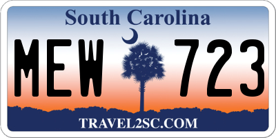 SC license plate MEW723
