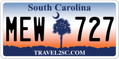 SC license plate MEW727
