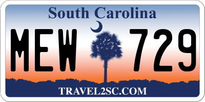 SC license plate MEW729