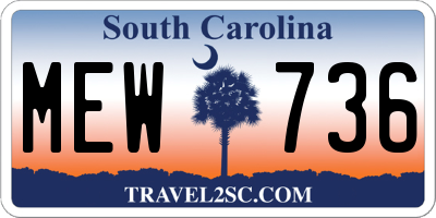 SC license plate MEW736