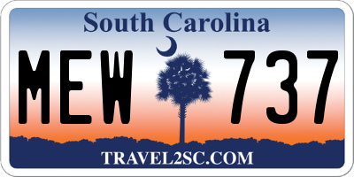 SC license plate MEW737
