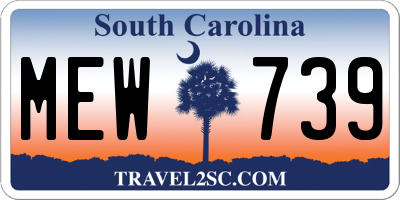 SC license plate MEW739